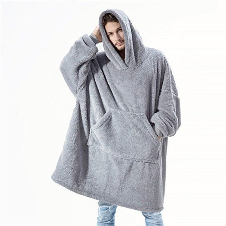 Women Oversized Fleece Hoodie with Kangaroo Pocket and Hood Lune London