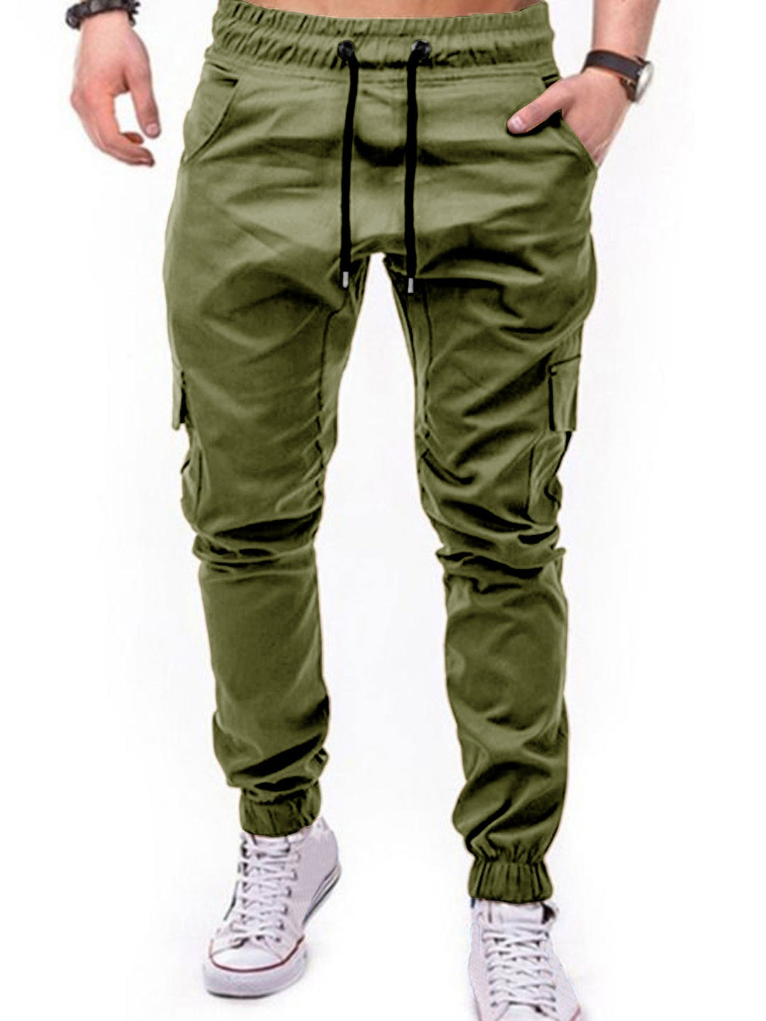 Men's Cargo Pants with Elastic Waistband and Practical Multifunctional Pockets Lune London