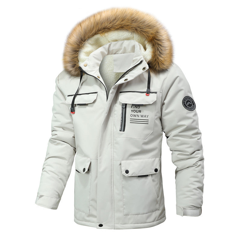 Parka isolé pour hommes avec capuche amovible et doublure en teddy Lune London