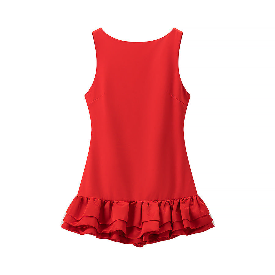 Women's swimsuit with voluminous ruffled skirt and high waist Lune London