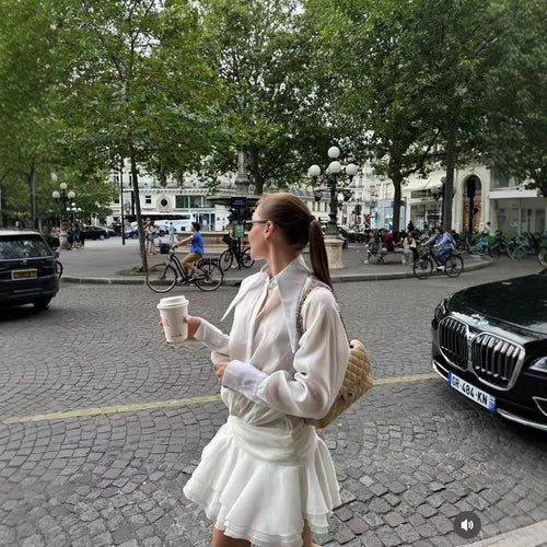 Blouse dresses for women with an elegant ruffle detail Lune London