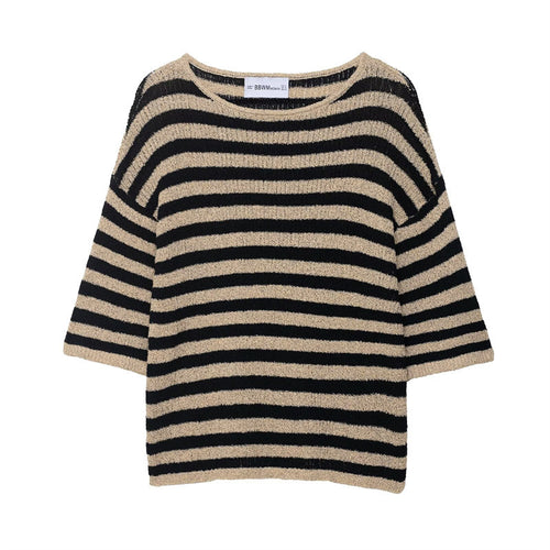 Casual knit sweater for women with wide stripes and a soft material Lune London