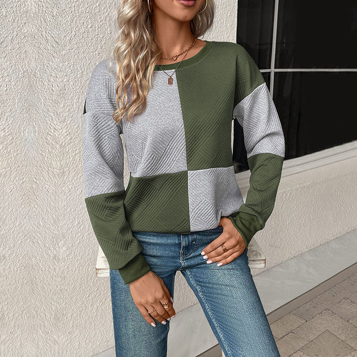 Fashionable women's sweater with geometric design and long sleeves Lune London