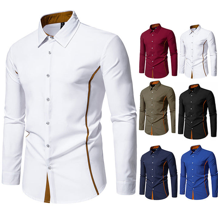Lune London | Men's Long Sleeve Shirt with Contrast Stitching and Modern Cut