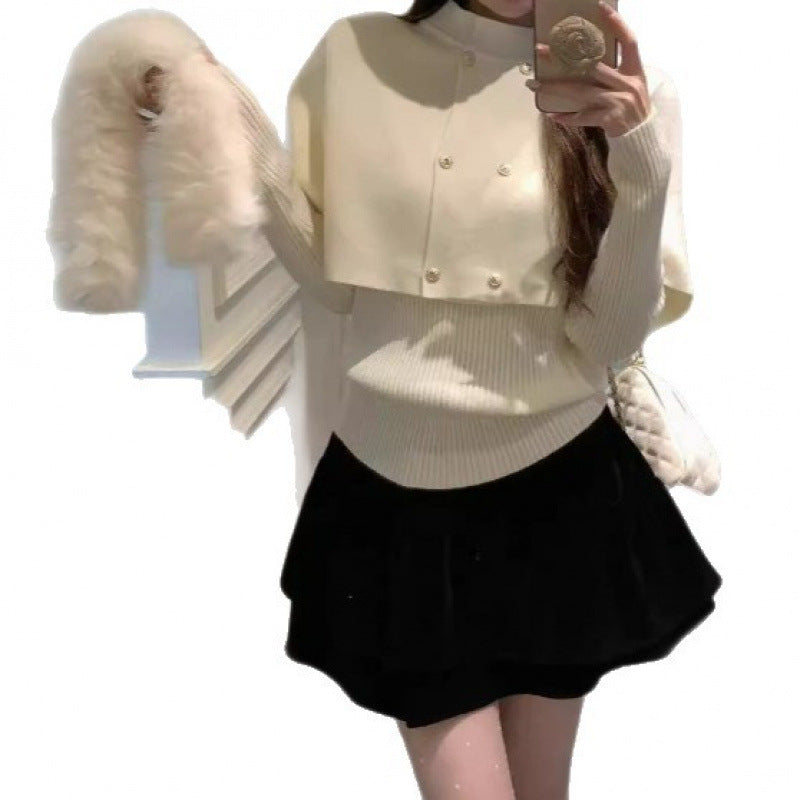 Manteau court élégant pour femmes avec col en fourrure détachable Chic & Stil