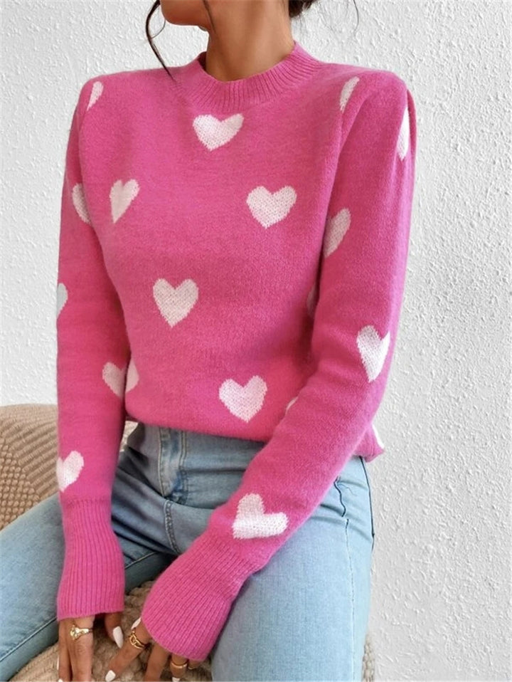 Ladies comfortable sweater with heart pattern Lune London