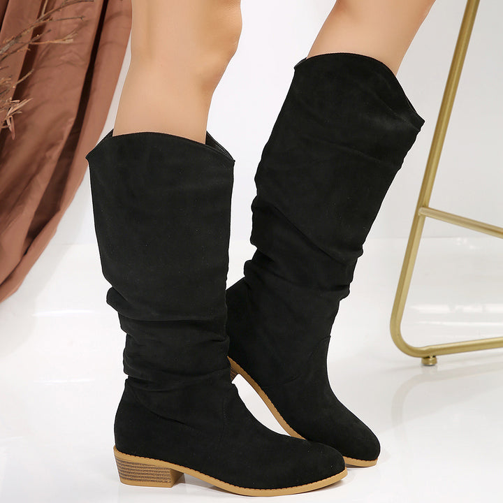 Knee-high women's boots with stylish design and comfortable block heel Lune London