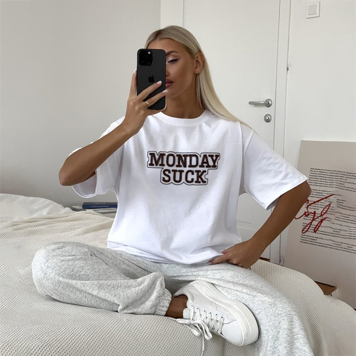 Oversized t-shirt for women with striking inscription Lune London 1757993620