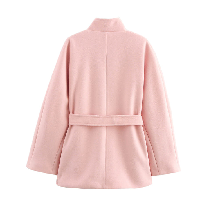 Women Elegant Wrap Jacket in high-quality material with wide belt Lune London