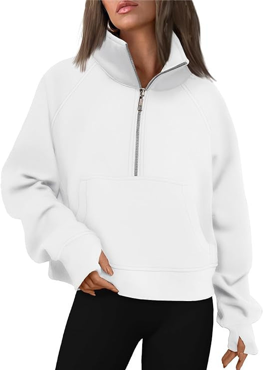 Women's sweatshirt with high collar and half-zip Lune London