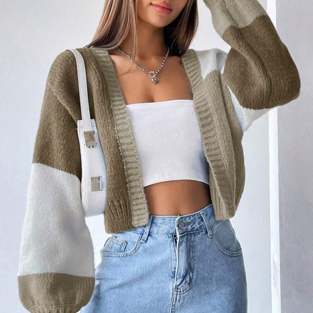 Casual cardigan for women in a modern color block design Lune London