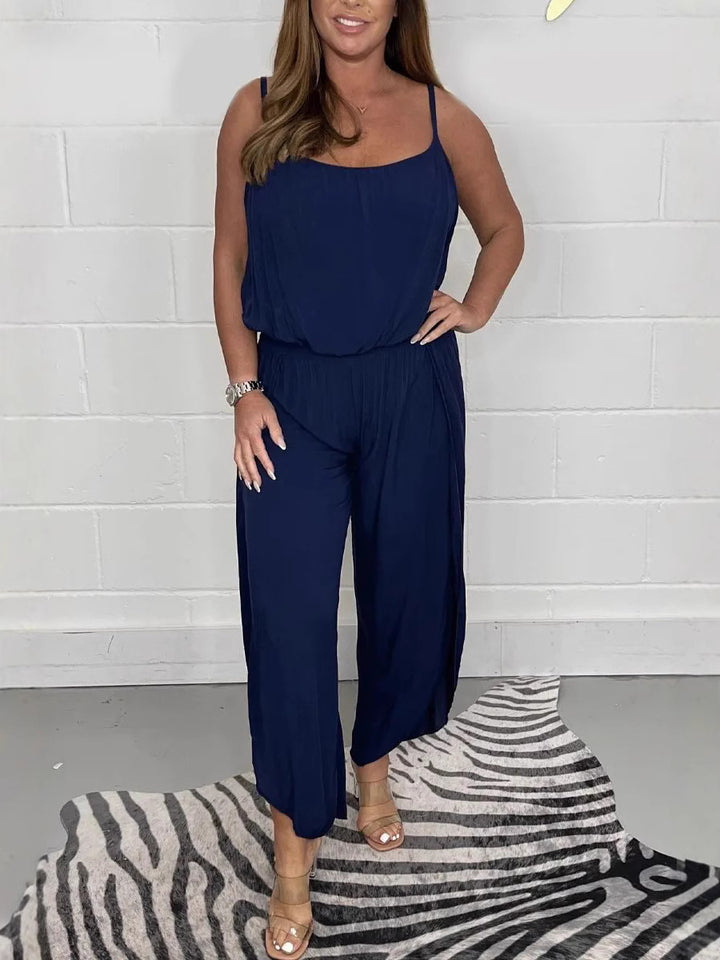 Women's jumpsuit with an elegant and fluid cut and adjustable straps Lune London