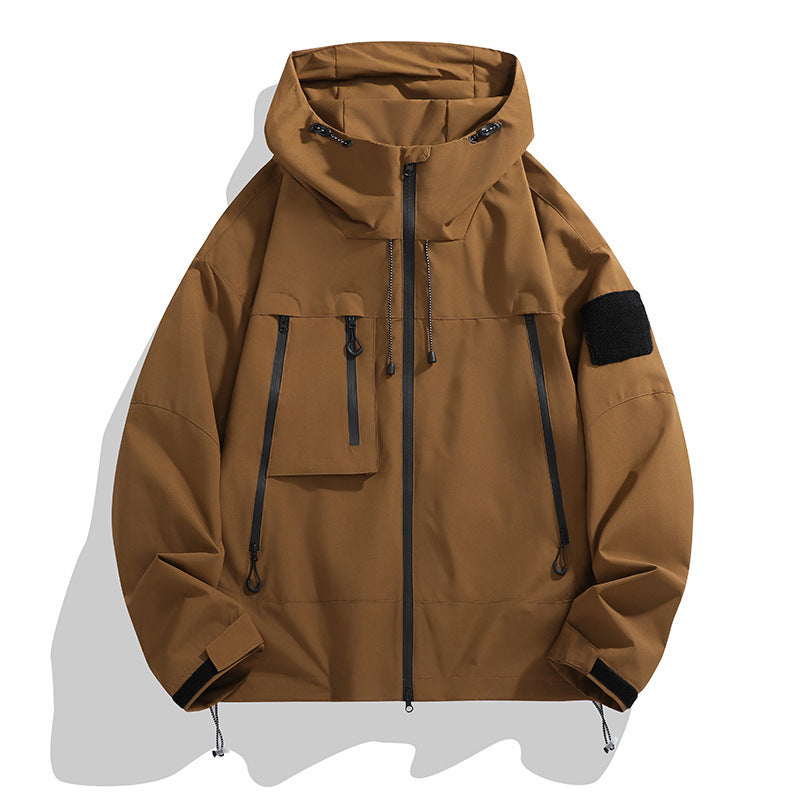 Lune London | Men's technical outdoor jacket with adjustable hood design and multifunctional pockets