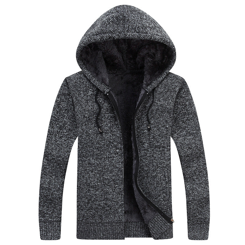 Comfortable fleece jacket for men with hood and soft inner lining Lune London