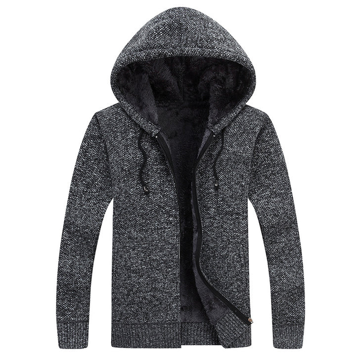 Comfortable fleece jacket for men with hood and soft inner lining Lune London