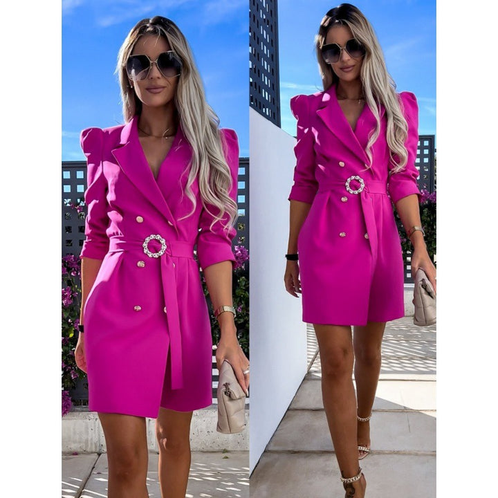 Blazer dress for women with an elegant waist and shiny button details Lune London