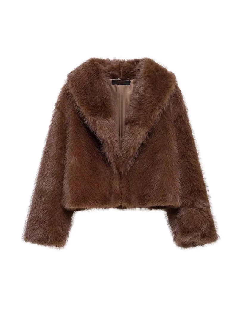 Ladies Trendy Lune London Faux Fur Jacket