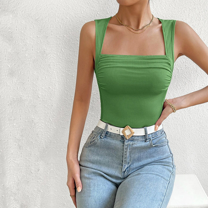 Débardeur ajusté pour femme avec encolure carrée et fronces Chic & Stil
