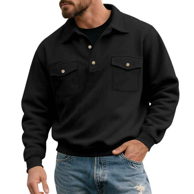 Comfortable men's sweater with practical chest pockets Lune London