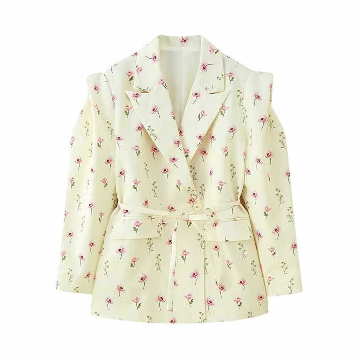 Casual blazer for women with a fitted cut and tie belt Lune London