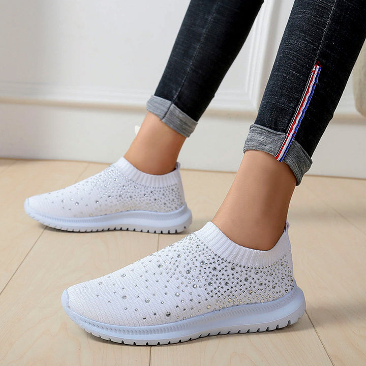 Ladies Chic Sporty Glitter Sneakers