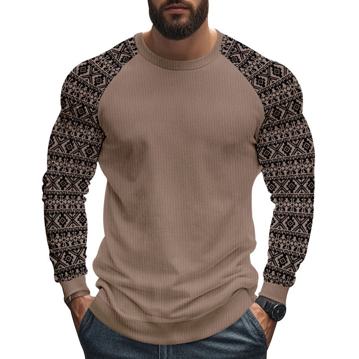 Long sleeve sweater for men with geometric pattern Lune London