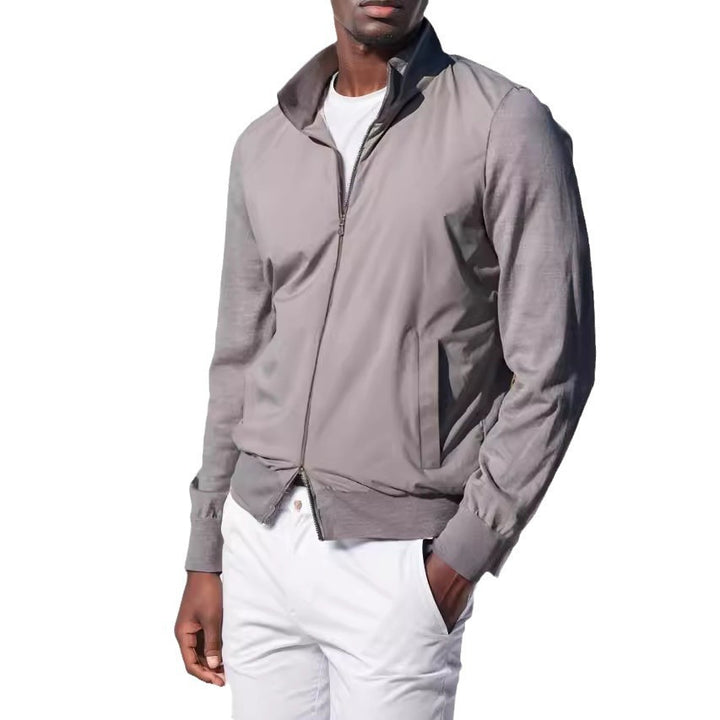 Sporty transition jacket for men with modern high collar and elastic cuffs Lune London