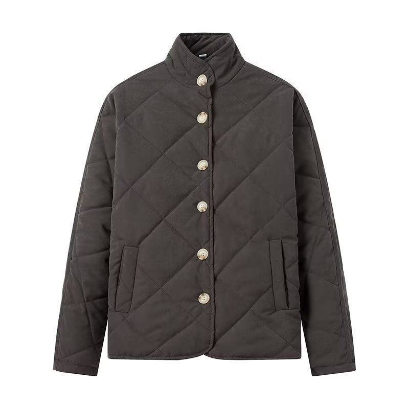Veste matelassée pour femmes avec col montant à la mode et poches pratiques Chic & Stil