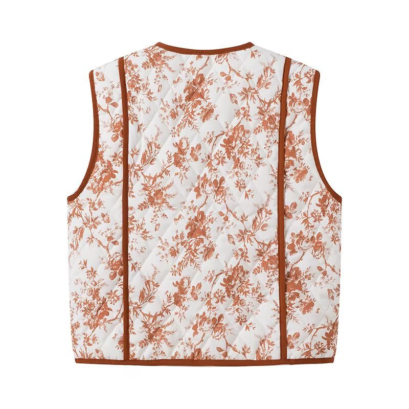 Women's vest with floral design and practical pockets Lune London