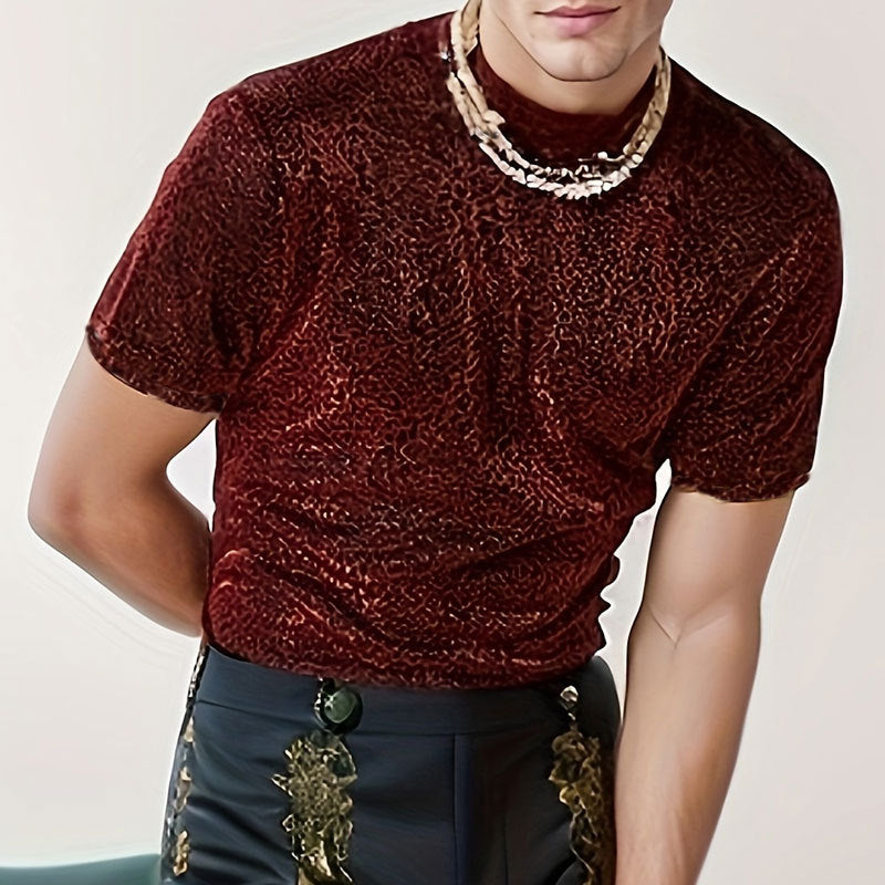 Short sleeve men's T-shirt with a modern glitter design and a trendy cut Lune London