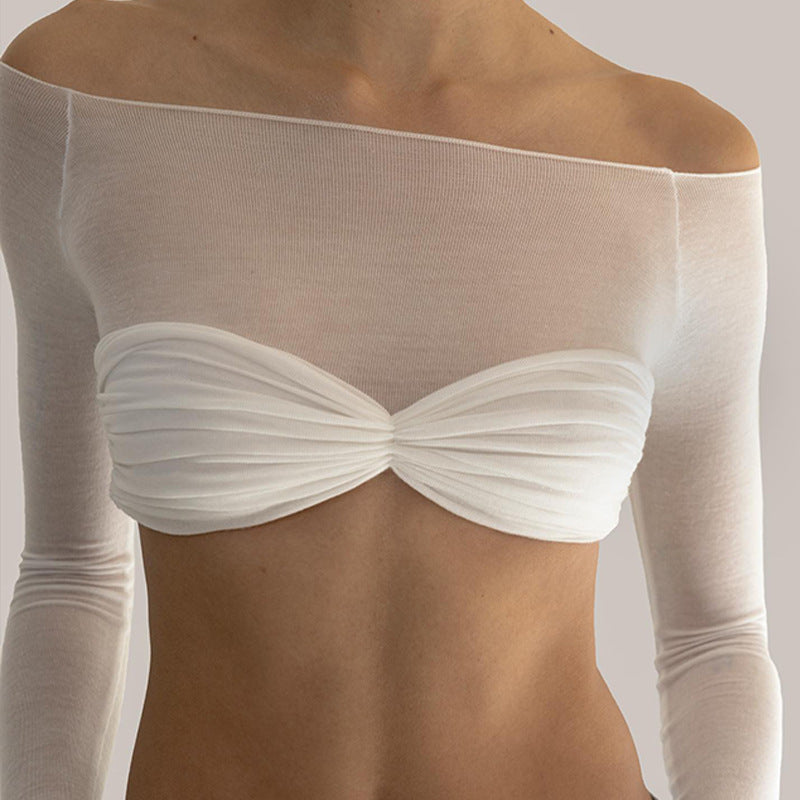 Ladies Off-Shoulder Top with Ruffled Design Lune London