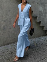 Ladies Elegant Linen Pantsuit Chic and Stylish
