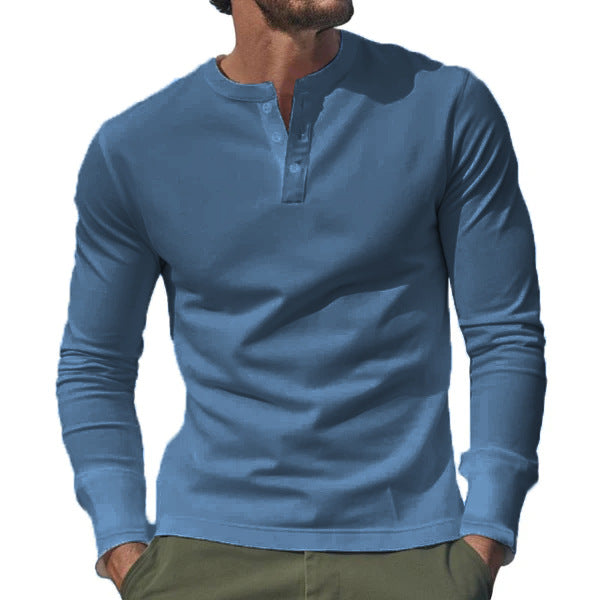Men's Chic and Stylish Long Sleeve Henley T-shirt