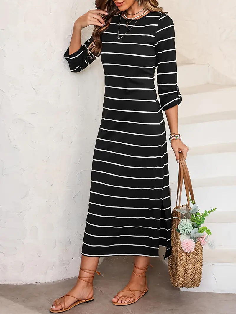 Lune London Casual Striped Maxi Dress for Women