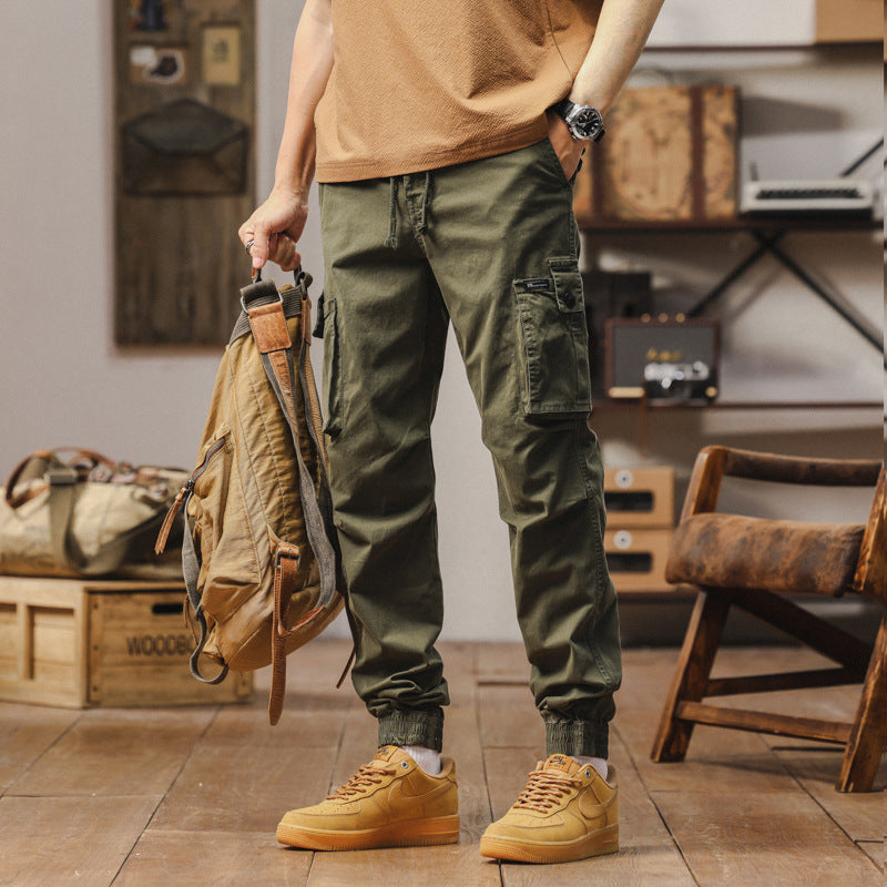 Pantalon cargo robuste pour hommes avec taille élastique et poches pratiques Lune London
