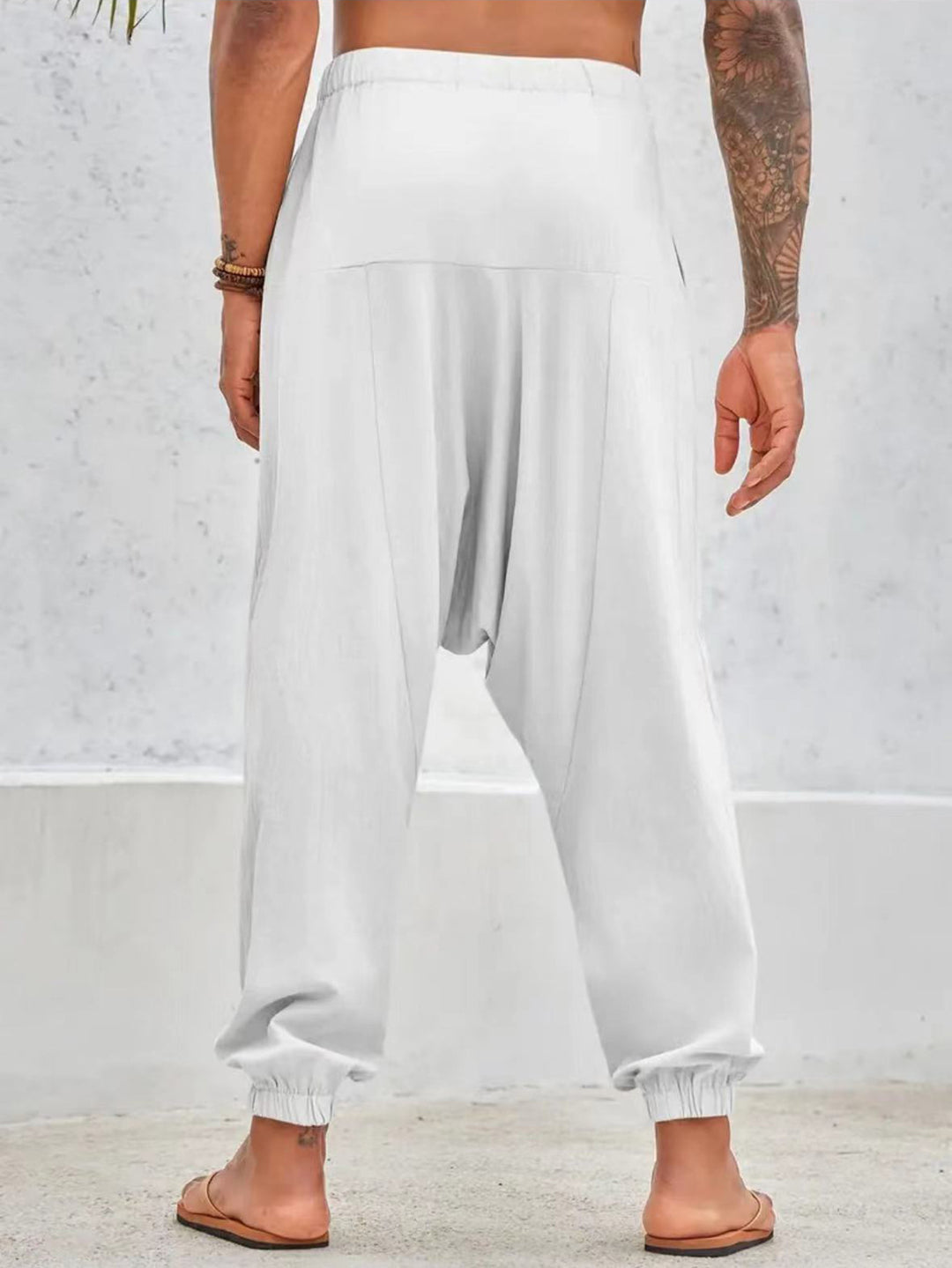 Casual harem pants for men with elastic waist and deep pockets Lune London