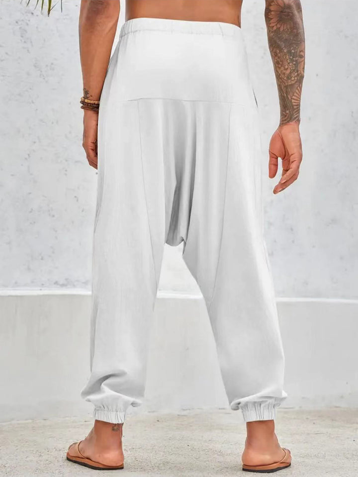 Casual harem pants for men with elastic waist and deep pockets Lune London