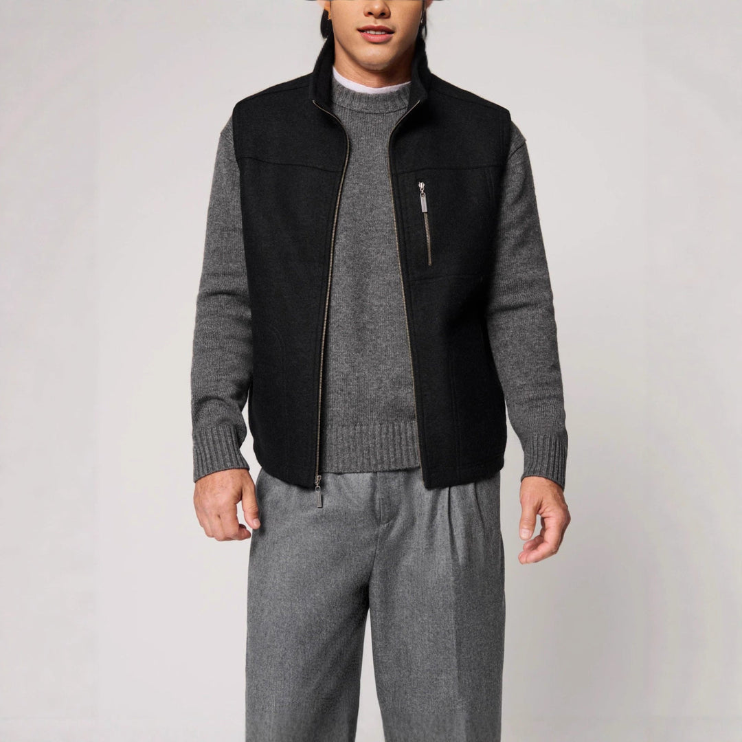 Men's Warm Vest Made Of High-Quality Virgin Wool with Button Closures Lune London