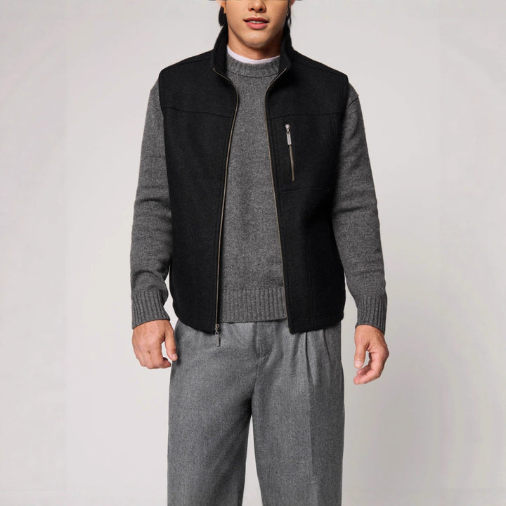 Men's Warm Vest Made Of High-Quality Virgin Wool with Button Closures Lune London