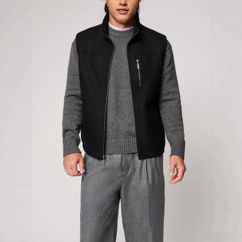 Men's Warm Vest Made Of High-Quality Virgin Wool with Button Closures Lune London