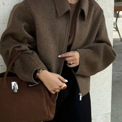 Casual polar jacket for women with high collar and inner pockets Lune London