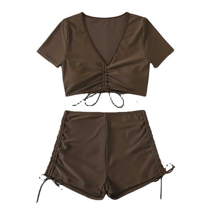 Women Ruffles Crop Top and High Waist Shorts Set Lune London