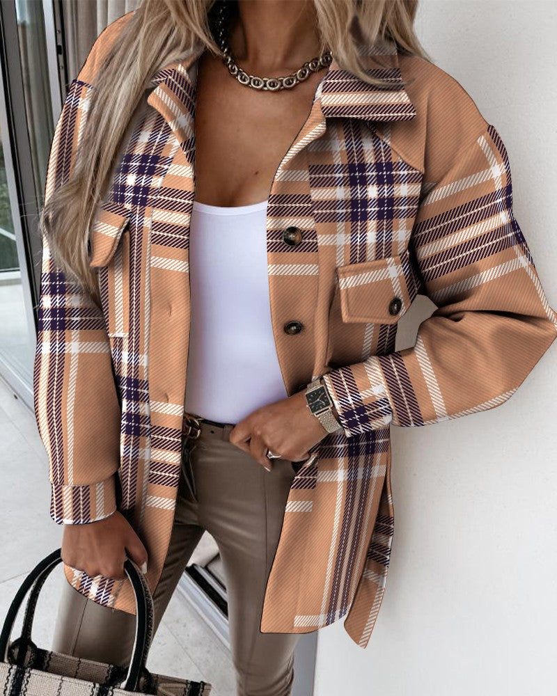 Casual plaid flannel jacket for women Lune London
