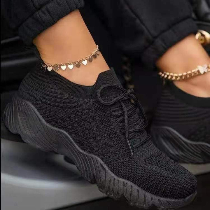 Breathable running sneakers for women with flexible knit upper Lune London