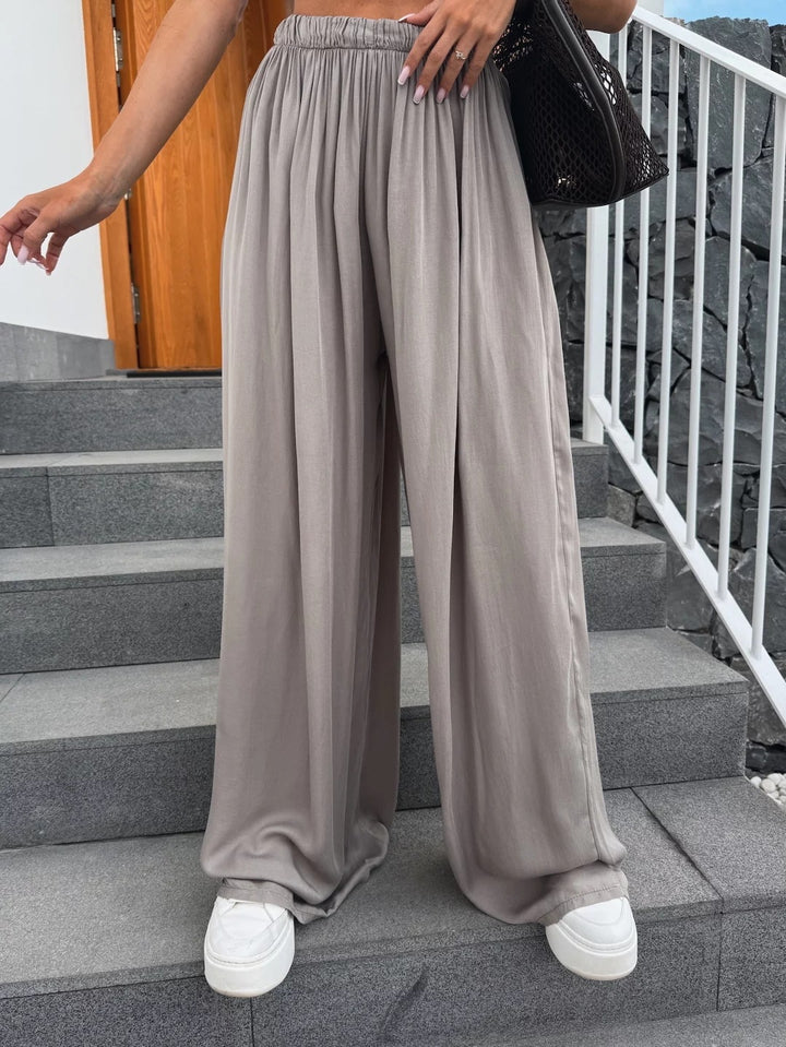 Pantalons palazzo légers pour femmes avec taille élastique et coupe large Chic & Stil