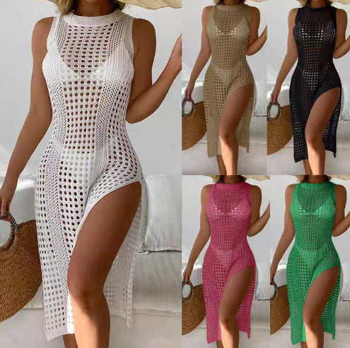 Elegant open knit maxi dress for women Lune London