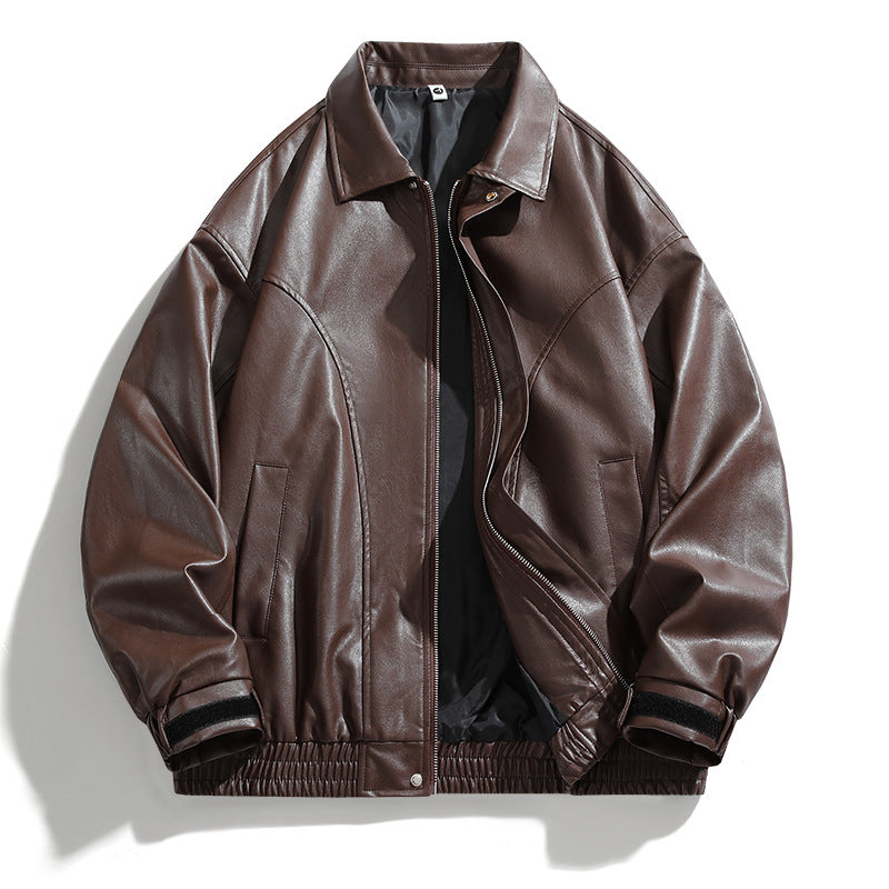 Casual faux leather jacket for men with elastic waist Lune London