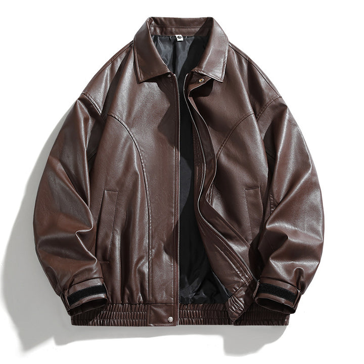 Casual faux leather jacket for men with elastic waist Lune London