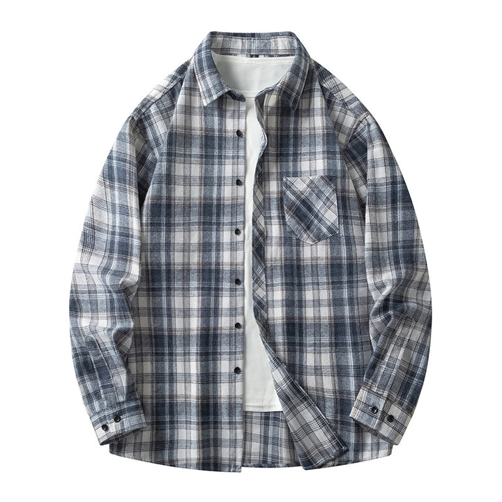Casual checkered shirt for men with pockets and button-down collar Lune London