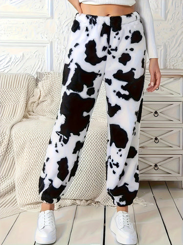 Trendy and comfortable jogger pants for women with cow pattern Lune London